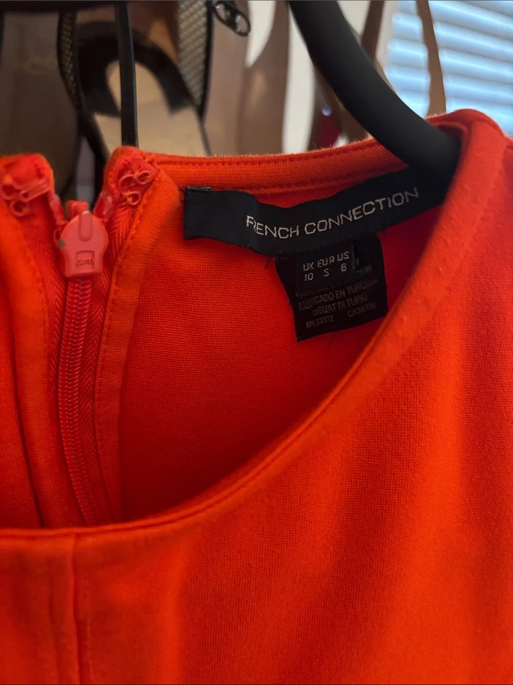 French Connection Women’s Sleeveless Orange sheeth Dress
